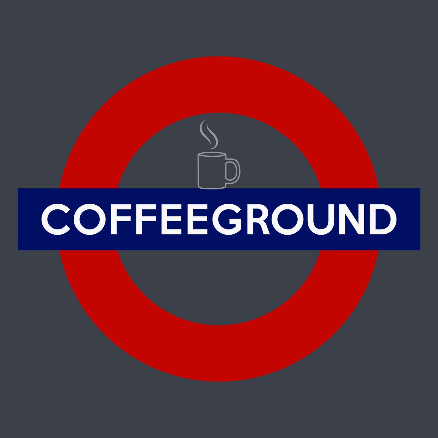 Coffeeground London Underground Parody T-Shirt | Funny Coffee Lover Tube Roundel Tee